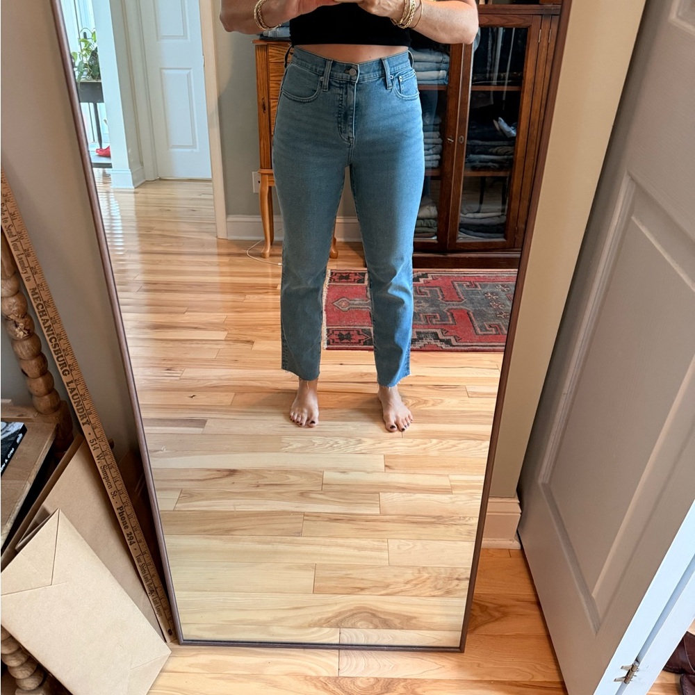 J. Crew Women's Straight Leg Jeans in Light Blue Wash